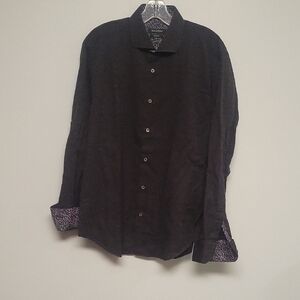 Bugatchi Geometric Patterned Shirt With Contrast Trim